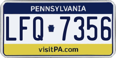 PA license plate LFQ7356