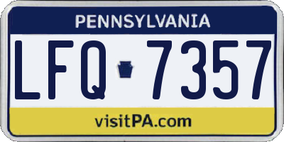 PA license plate LFQ7357