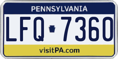 PA license plate LFQ7360