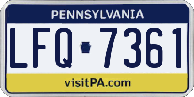 PA license plate LFQ7361