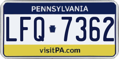 PA license plate LFQ7362