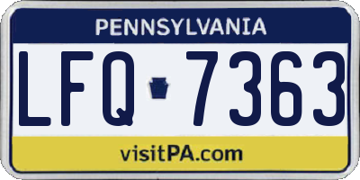 PA license plate LFQ7363