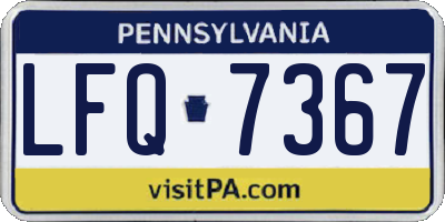 PA license plate LFQ7367