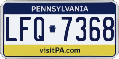 PA license plate LFQ7368