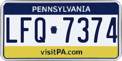 PA license plate LFQ7374
