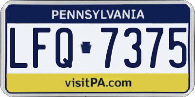 PA license plate LFQ7375