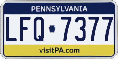 PA license plate LFQ7377