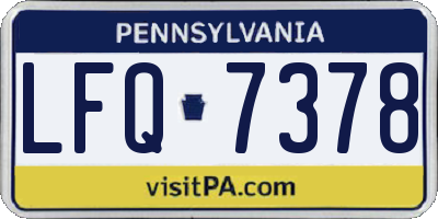 PA license plate LFQ7378