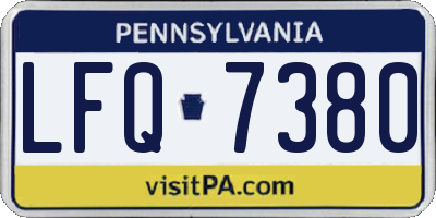 PA license plate LFQ7380