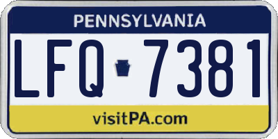 PA license plate LFQ7381