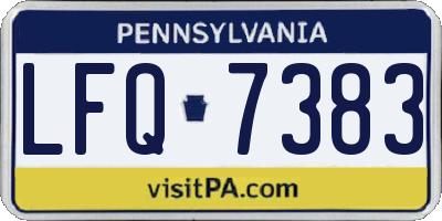 PA license plate LFQ7383