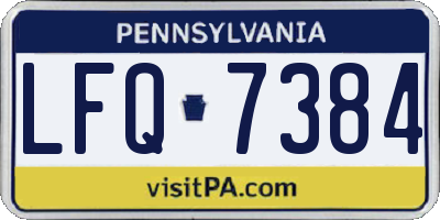 PA license plate LFQ7384