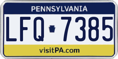 PA license plate LFQ7385