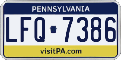 PA license plate LFQ7386