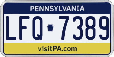 PA license plate LFQ7389