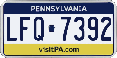 PA license plate LFQ7392