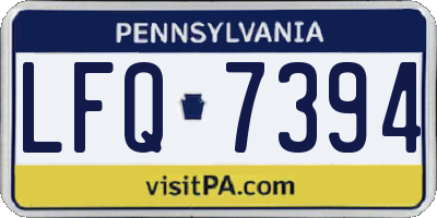 PA license plate LFQ7394