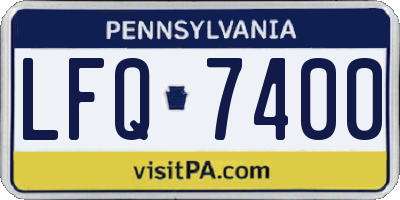 PA license plate LFQ7400
