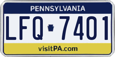 PA license plate LFQ7401