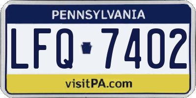 PA license plate LFQ7402
