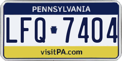PA license plate LFQ7404
