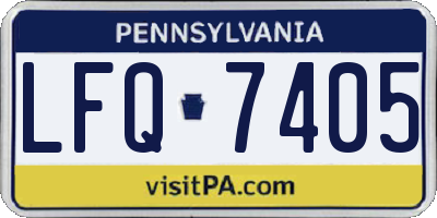 PA license plate LFQ7405
