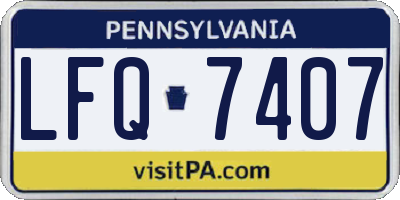 PA license plate LFQ7407
