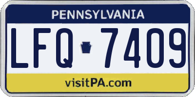 PA license plate LFQ7409