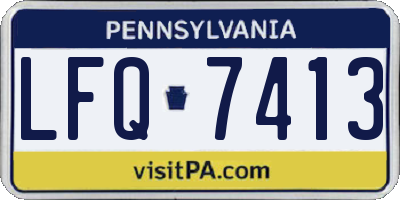 PA license plate LFQ7413