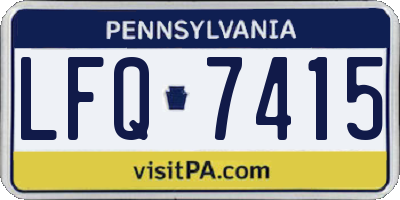PA license plate LFQ7415