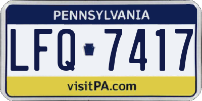 PA license plate LFQ7417