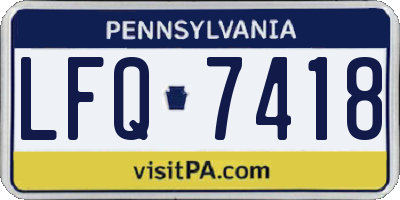 PA license plate LFQ7418