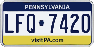 PA license plate LFQ7420