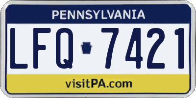 PA license plate LFQ7421