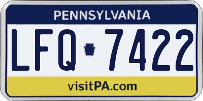 PA license plate LFQ7422
