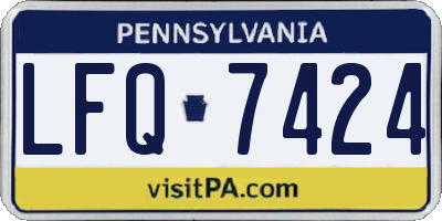 PA license plate LFQ7424
