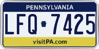 PA license plate LFQ7425