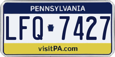 PA license plate LFQ7427