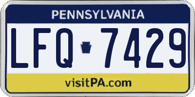 PA license plate LFQ7429