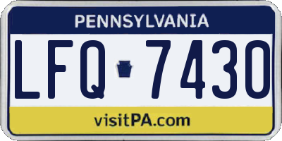 PA license plate LFQ7430