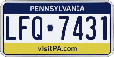 PA license plate LFQ7431