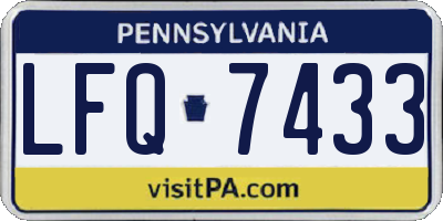 PA license plate LFQ7433
