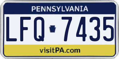 PA license plate LFQ7435