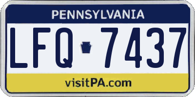 PA license plate LFQ7437
