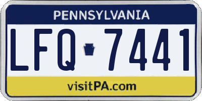 PA license plate LFQ7441
