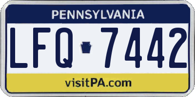 PA license plate LFQ7442