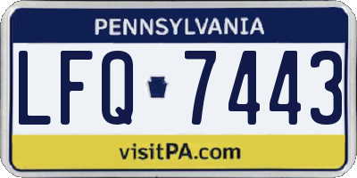 PA license plate LFQ7443