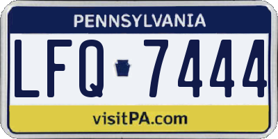 PA license plate LFQ7444