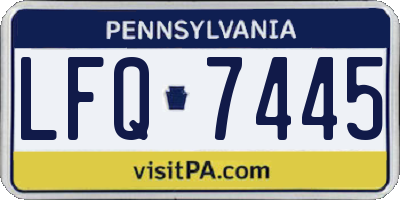PA license plate LFQ7445