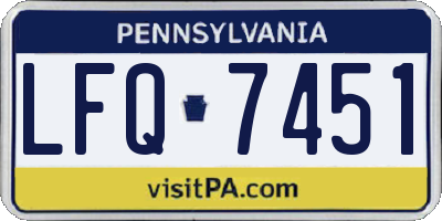 PA license plate LFQ7451